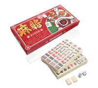Toyvian Mini Portable Mahjong Set of Travel Friendly Chinese Mahjong Tiles for Indoor Table Games Parties Lightweight for Home Gatherings