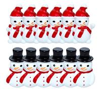 Toyvian Mini Snowman Figurines - 20Pcs Mini Resin Snowman Christmas Miniature Figurines for Dollhouse Micro Fairy Garden Decor Christmas Fillers Party Favors