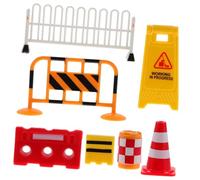 Toyvian Mini Traffic Signs and Barricades for Educational Road Safety Learning Traffic Cognition Model Kit for Home and Classroom Play
