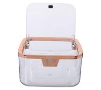 Toyvian Mini Transparent Trash Can with Press Lid Plastic Desktop Waste Bin for Office Kitchen Bedroom Compact Small for Neat Tabletop Disposal