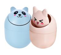Toyvian Mini Trash Can for Desk 2pcs Plastic Compact Wastebasket