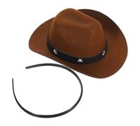 Toyvian Mini Western Cowboy Hat Headband for Pets, Comfortable Soft Non-woven Fabric with Fashionable Stylish Design, Party Accessory for Birthday Or Themed Events