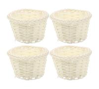 Toyvian Mini Woven Basket Set 4 Pieces Small Wicker Baskets for Doll House Accessories Miniature Storage Tiny Party Favor Containers Rustic Decoration