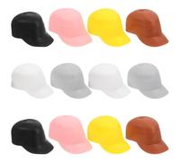 Toyvian Miniature Baseball Cap 12PCS Mini Sun Hat Doll Dress up Accessory for 11inch Doll House Photo Prop and DIY Craft