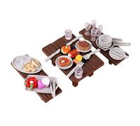 Toyvian Miniature Bbq Playset: Home Barbecue Toy Grill with Cooking Tools - Miniature Dollhouse Kitchen Set for Pretend Play, Party Decoration, And Micro Scene Display