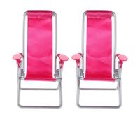 Toyvian Miniature Beach Chair 2Pcs Realistic Foldable Dollhouse Furniture for Craft Projects, Cake Decorations, and Outdoor-Themed Displays