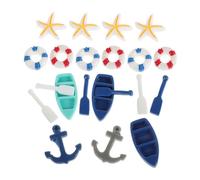 Toyvian Miniature Beach Figurines with Boat Model 1.02 Inch Dollhouse Accessory for Coastal Decor and Summer Beach Themed Party Decoration