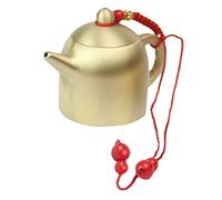 Toyvian Miniature Brass Teapot Decor with Lanyard Retro Desktop Ornament for Home Office Tea Car Vintage Style Collectible Metal Craft Lightweight Solid Brass Decoration