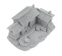 Toyvian Miniature Chinese House with Realistic Design and Antique Style for Garden Decoration Ornament Micro House Lightweight Stone Powder for Outdoor and Mini Garden Views