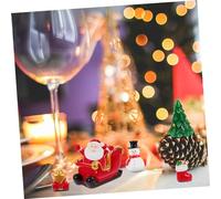 Toyvian Miniature Christmas Ornaments Resin Micro Landscape Xmas Decor for Dollhouse Durable Tiny Santa Snowman Tree Reindeer Stocking Bell Figurines Festive Holiday Decorations