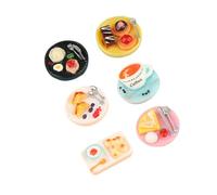 Toyvian Miniature Coffee Decoration Set for Dollhouse 6-Piece Resin Food Model Realistic American Cafe Style Accessories for Pretend Play