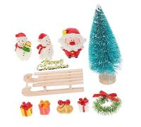 Toyvian Miniature Doll House Christmas Decoration Set Ornaments for Home Layout Decor Stylish Xmas Theme for DIY Crafting and Ideas