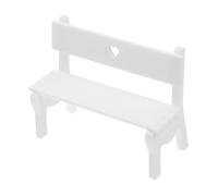 Toyvian Miniature Dollhouse Bench White Mini Park Seat Durable Micro Landscape Furniture for DIY Garden Decor Crafting