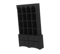 Toyvian Miniature Dollhouse Bookshelf Black Wooden Display Cabinet for Dollhouse Decoration Tiny Storage for Creative Play Design for Craft Projects and Home Decor