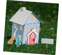 Toyvian Miniature Dollhouse Christmas Scene Vintage Style Xmas Decorations with Santa Claus Boot Craft Crosses and Mini Xmas Tree for DIY Holiday Decor and Gift