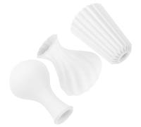 Toyvian Miniature Dollhouse Container Set 3pcs White Art Flower Holders Large Size Micro Landscape Decor for Dollhouse Garden Ornament and Tiny Flower Display