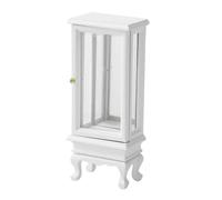 Toyvian Miniature Dollhouse Furniture Cabinet White Display Case for Small Spaces Compact Bookshelf for Living Bedroom Study Multifunctional Storage Organizer