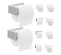 Toyvian Miniature Dollhouse Toilet Paper with Holder Simulation Paper Rolls Cute Bathroom Accessories for Dollhouse Decoration and Creative Play