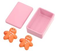Toyvian Miniature Food Cookie Mini Gingerbread Man Miniature Biscuit Model Mini Gingerbread Model Tiny Food Decoration Micro Kitchen Decoration Pink