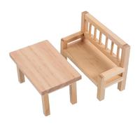 Toyvian Miniature Furniture Set for Doll House Retro Table and Chair Model for Living Room Dining Room and Holiday Decor Realistic Design for Micro Scene Decoration