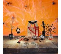 Toyvian Miniature Halloween Dollhouse Accessories: 1 Set Spooky Resin Figurines for Fairy Garden Crafts And Haunted House Decor, Halloween Party Decorations
