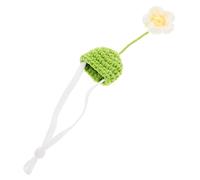 Toyvian Miniature Hand Knitted Hamster Hat Decorative Headwear for Small Pets Lightweight Cosplay Accessory for Halloween Birthdays and Festivals Cute Green Floral Design
