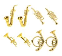 Toyvian Miniature Musical Instrument for Dollhouse Vintage Models Including Saxophone Clarinet and Horns Smooth Textured Mini House Decor and Photo Props
