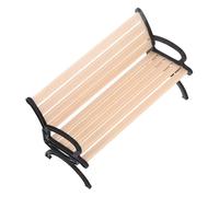 Toyvian Miniature Park Bench Model for Sand Table Decor Compact Dollhouse Furniture Brown-red Mini Street Chair Realistic Craft Accessory for Mini Houses and Garden Scenes