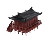 Toyvian Miniature Pavilion Aquarium Ornament with LED Light Classic Garden Landscape Fish Tank Decoration Compact High Architectural Model for Bonsai and Water-landscape Scenes