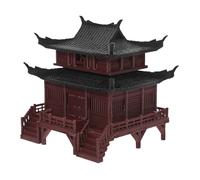 Toyvian Miniature Pavilion Ornament: Asian Style Pagoda Statue Bonsai Gardens Tabletop Sculpture Decor Zen Garden Accessories For Fish Tanks Micro Landscapes