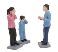 Toyvian Miniature People Figures - Realistic Resin Characters for Sand Table Layout Diy Miniature Scenes and Home Decoration