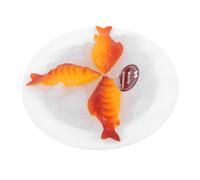 Toyvian Miniature Seafood Display Tray Realistic Artificial Food Model of Croaker King Crab Fake Plate for Party Photography Creative Teaching Visual Marketing Props