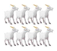 Toyvian Miniature Sheep and Goat Figurines 8Pcs PVC Animal Models for Home Desk Decoration and Mini Garden Scene