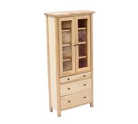 Toyvian Miniature Vertical Wooden Cabinet Model for Doll House Realistic Mini Furniture Ornament Safe Wood Material Modern Simple Design Creative Dollhouse Decoration Accessory