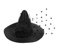 Toyvian Miniature Witch Top Headband, Halloween Black Mini Mesh Witches Hat Hair Clip, Small Cosplay Wizard Hat for Women, Black, 5. 7 X 3. 34 Inches