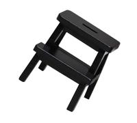 Toyvian Miniature Wooden Stool for Doll House Furniture Black Step Stool Model for Bedroom Living Room Kitchen Decor Accessory for Miniature Scenes