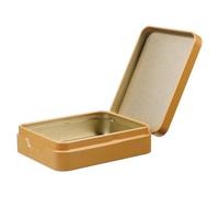 Toyvian Minimalist Rectangular Tinplate Box with Protective Hinged Lid, Sl olden Tin Storage Container for Carrying and Storing Tea, Snacks, Candies, and Party Favours
