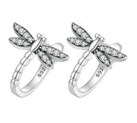 Toyvian Minimalist S925 Sterling Silver Dragonfly Earrings for Women, Small Dangle Loop Earrings, Lightweight Ear Jewelry for Daily Wear and