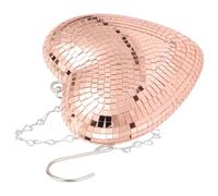 Toyvian Mirror Disco Ball Heart Shaped 6 Inch Hanging Reflective Glitter Decoration for Christmas Parties and Home Bars
