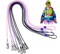 Toyvian Mitten Lanyard with Clip, 4-Pack Adjustable Anti-Lost Glove Straps with Clip, Winter Mitten Neck Lanyards for Outdoor Sports and Work
