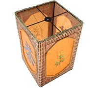 Toyvian Modern Bamboo Pendant Lamp Shade with Weaving Design and Metal Frame, Practical and Elegant Lamp Shade Cover for Coffee Shop or Wedding Decor, Chic and Creative Home Lighting