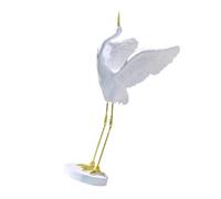 Toyvian Modern Resin Crane Ornament for Home Decoration Stylish Household Crane Figurine with Delicate Design Living and Office Desktop Creative Minimalist Sculpture