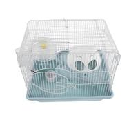 Toyvian Modular Hamster Enclosure with Double Layers Design and Two-tier Structure, Plastic and Metal Small Pet Cage Featuring Bedding Compatibility and Dynamic Play Area with Exercise