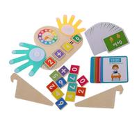 Toyvian Montessori Math Learning for Wooden Counting Manipulatives with Addition Subtraction Finger Arithmetic Game Color Recognition Early Education for Homeschool Classroom Interaction