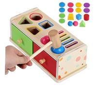 Toyvian Montessori Wooden Shape Sorter Color Matching Box for Educational Activity Cube for Preschool Learning Cognitive Development Birthday for Boys