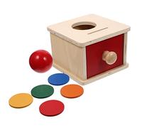 Toyvian Montessori Wooden Toys, 2 in 1 Montessori Object Permanence Box Ball Drop Toy Montessori Coin Box with Drawer for Infant Babies Toddlers