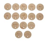 Toyvian Monthly Milestone Cards Boy Wooden Baby Growth Chart 10cm Diameter Newborn Shower Present
