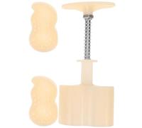 Toyvian Moon Cake Baking Mold Set 50g Hand-Pressed Peanut Shape Pastry Molds with 2 Flower Pattern Plates for Mid-Autumn Festival DIY Kitchen Bakeware