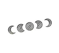 Toyvian Moon Phase Wall Decor Self-Adhesive Mirror Stickers for Bedroom Living Office Home Decoration