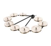 Toyvian Mountable Hi-hat Tambourine for Drum Set with Lightweight Metal Fan-shaped Design and Silver Jingles, for Live Performances by Drummers and Percussionists